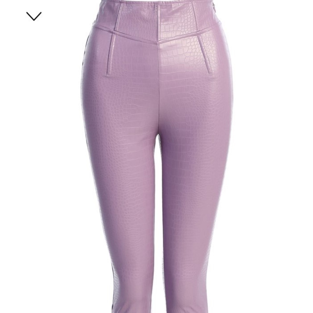 Purple malene croc high waisted pants
